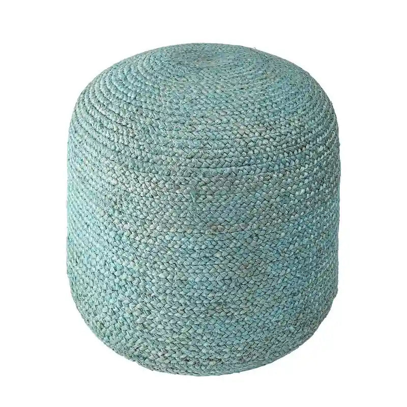 Pouf ottoman rond tressé à la main en jute naturelle pour la décoration et l'assise