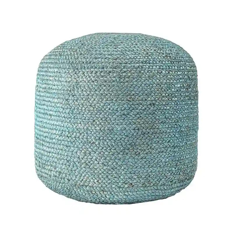 Pouf ottoman rond tressé à la main en jute naturelle pour la décoration et l'assise