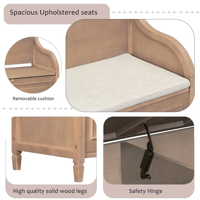 Banc de rangement multifonctionnel pour entrée