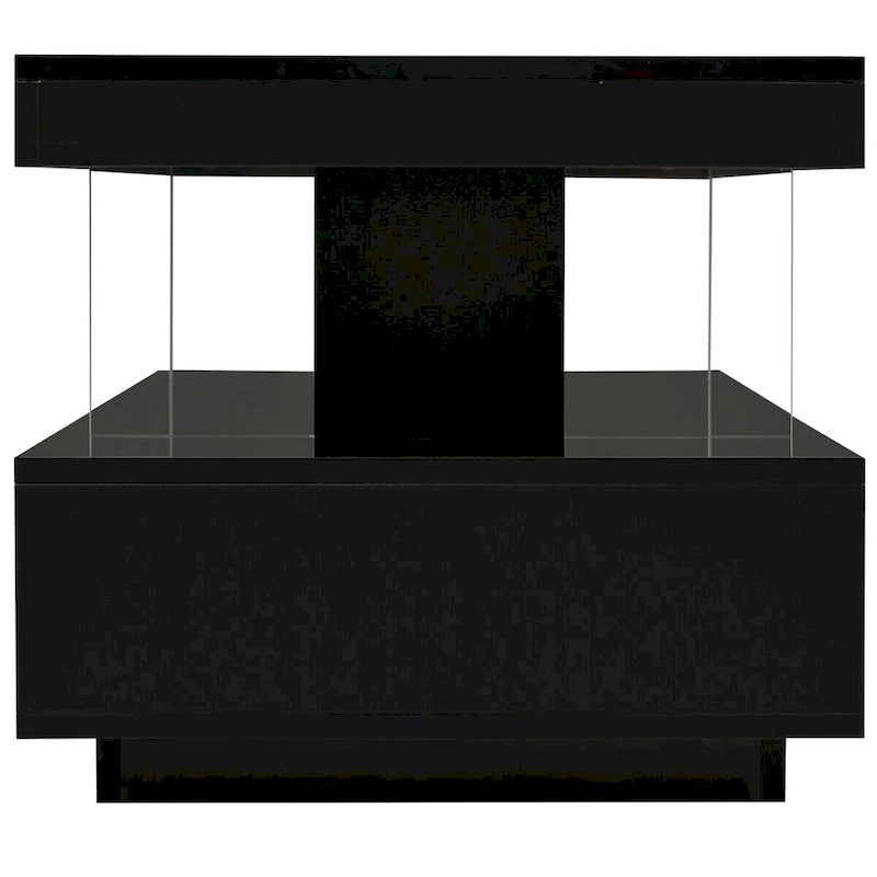 Table basse avec 2 tiroirs et étagères de présentation