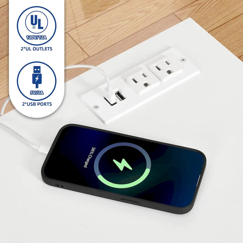 Meuble de classement mobile avec 2 tiroirs, support d'imprimante, classeur avec station de recharge