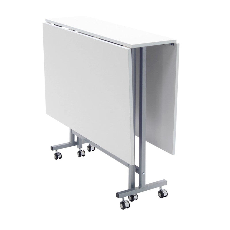 Table de machine à coudre et à découper artisanale laquée blanche