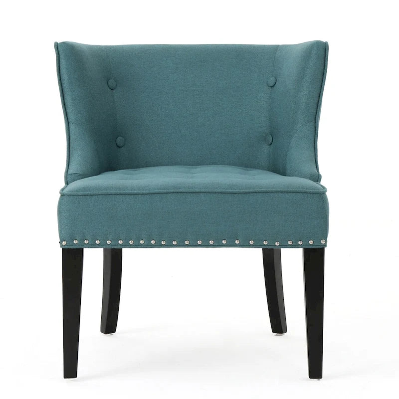 Fauteuil d'appoint en tissu, sarcelle foncée, pour salon et chambre à coucher