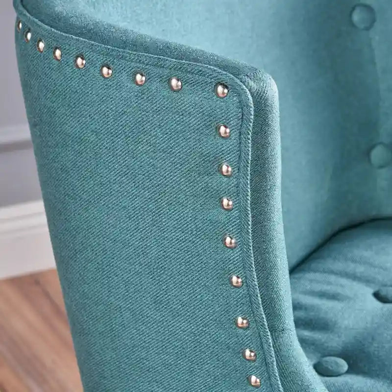Fauteuil d'appoint en tissu, sarcelle foncée, pour salon et chambre à coucher