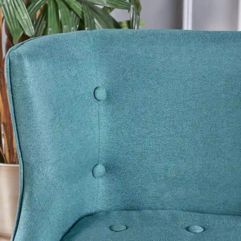 Fauteuil d'appoint en tissu, sarcelle foncée, pour salon et chambre à coucher