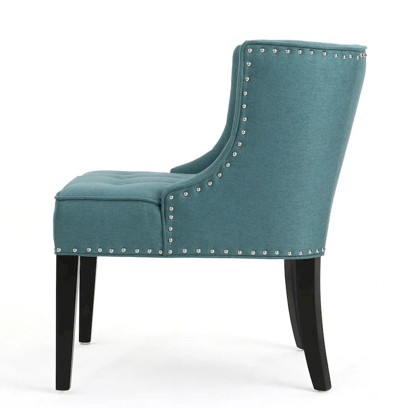 Fauteuil d'appoint en tissu, sarcelle foncée, pour salon et chambre à coucher