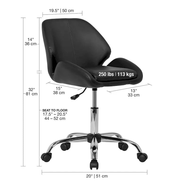 Chaise de bureau réglable en similicuir