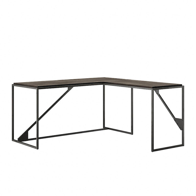 Bureau d'angle industriel en forme de L de 62W