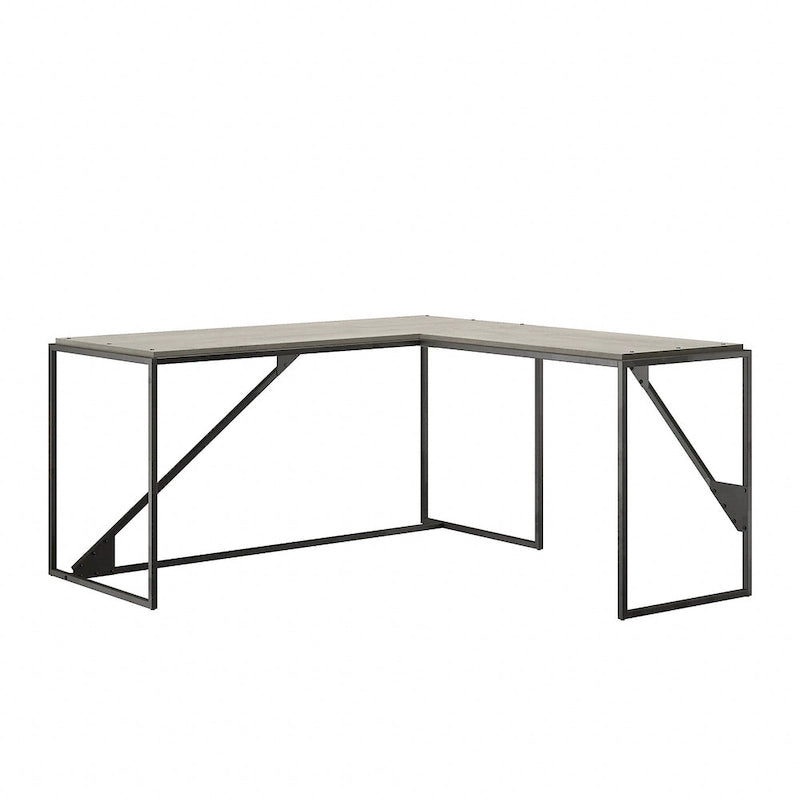 Bureau d'angle industriel en forme de L de 62W
